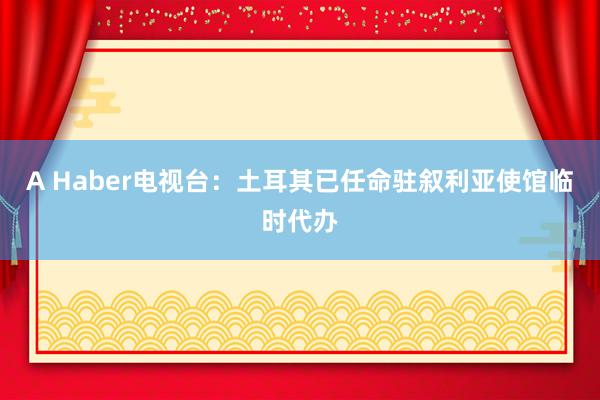 A Haber电视台：土耳其已任命驻叙利亚使馆临时代办