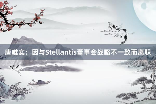 唐唯实：因与Stellantis董事会战略不一致而离职