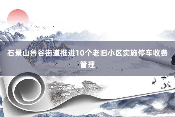 石景山鲁谷街道推进10个老旧小区实施停车收费管理