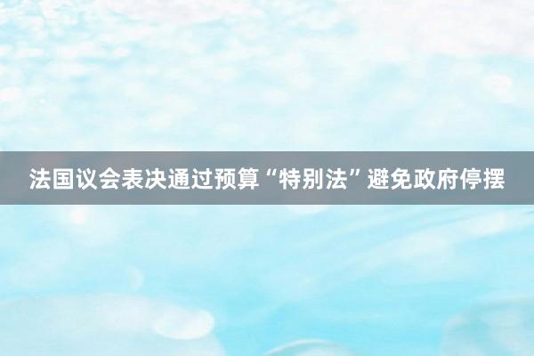 法国议会表决通过预算“特别法”避免政府停摆