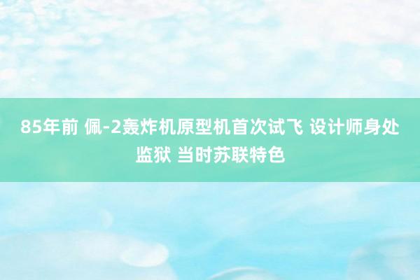 85年前 佩-2轰炸机原型机首次试飞 设计师身处监狱 当时苏联特色