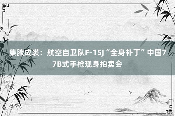 集腋成裘：航空自卫队F-15J“全身补丁”中国77B式手枪现身拍卖会